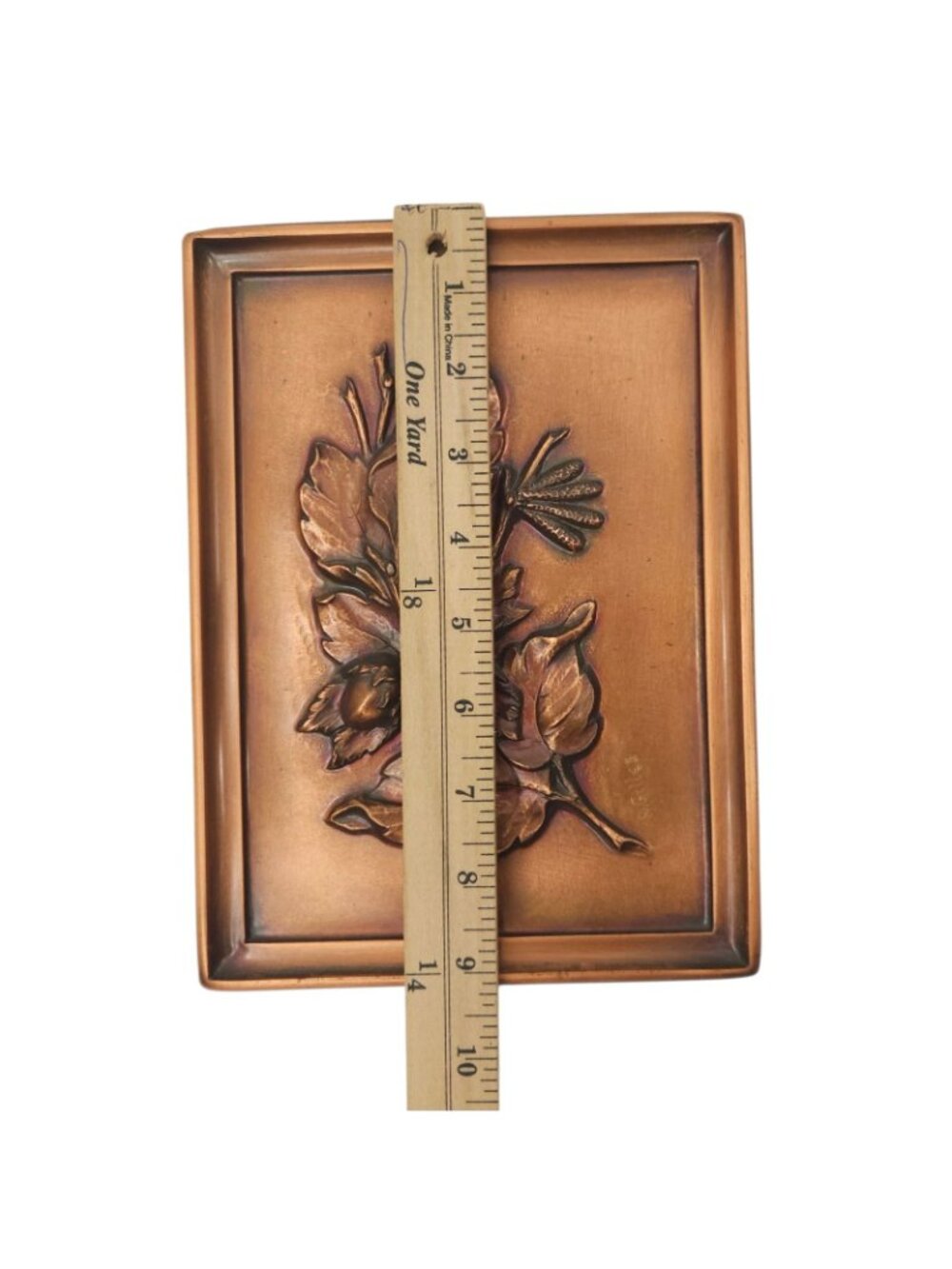Albert Gilles Leaf Acorn Copper Wall Plaque Embossed Repousse Vintage Hanging - Picture 12 of 13